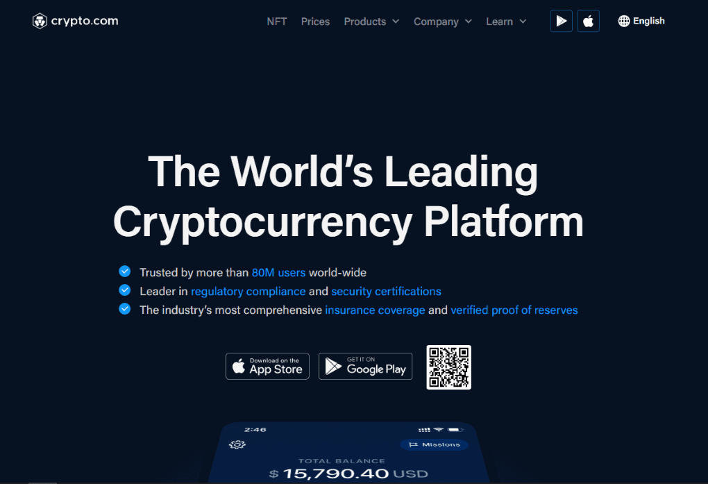 Crypto.com homepage