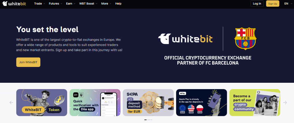 WhtieBit Homepage