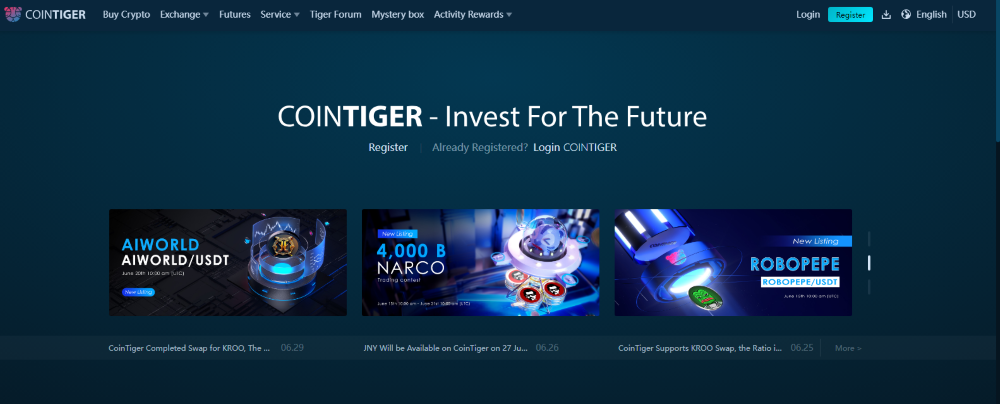 CoinTiger_Homepage CoinTiger Homepage