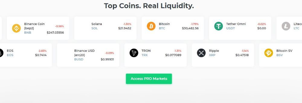 Changelly Pro Markets