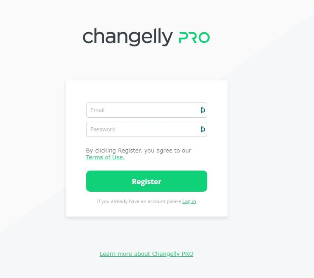 Changelly Pro Sign Up