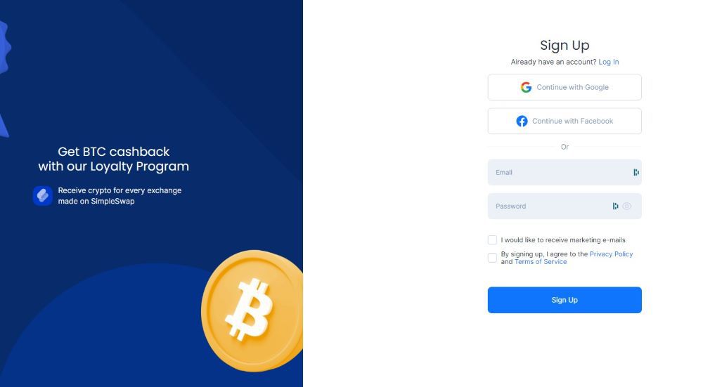 SimpleSwap_Sign_Up_Process SimpleSwap Sign Up Process