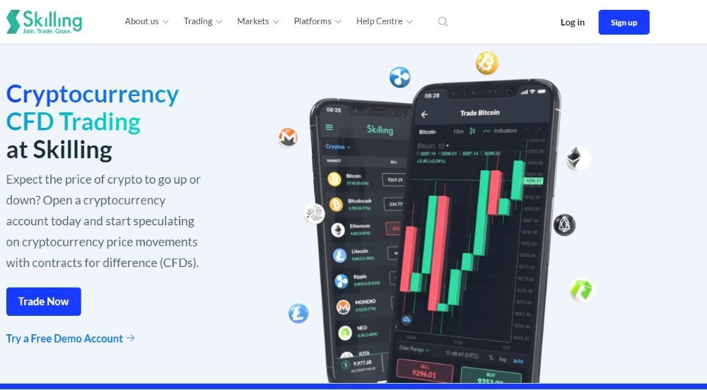Skilling Crypto homepage