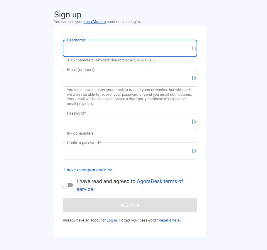 AgoraDesk_Sign_Up_process AgoraDesk Sign Up process