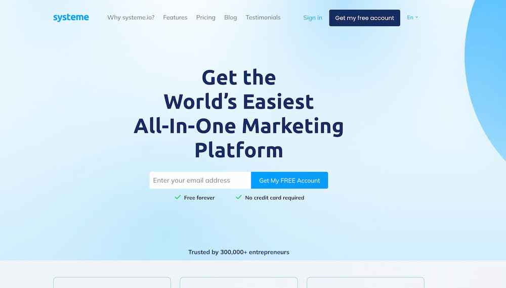 systeme.io free account signup