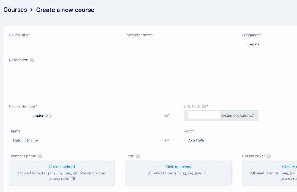 systeme.io-create-course-settings systeme.io create course settings