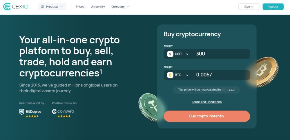 CEX.io Homepage