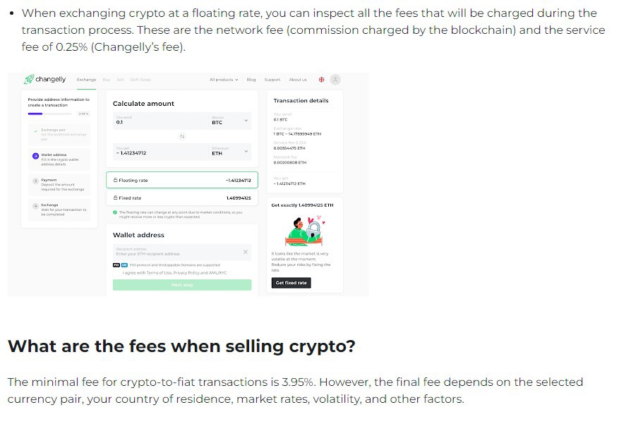 Changelly Fees 
