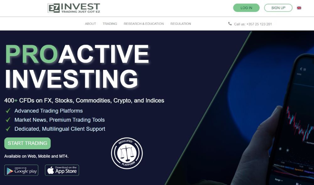 EZinvest homepage