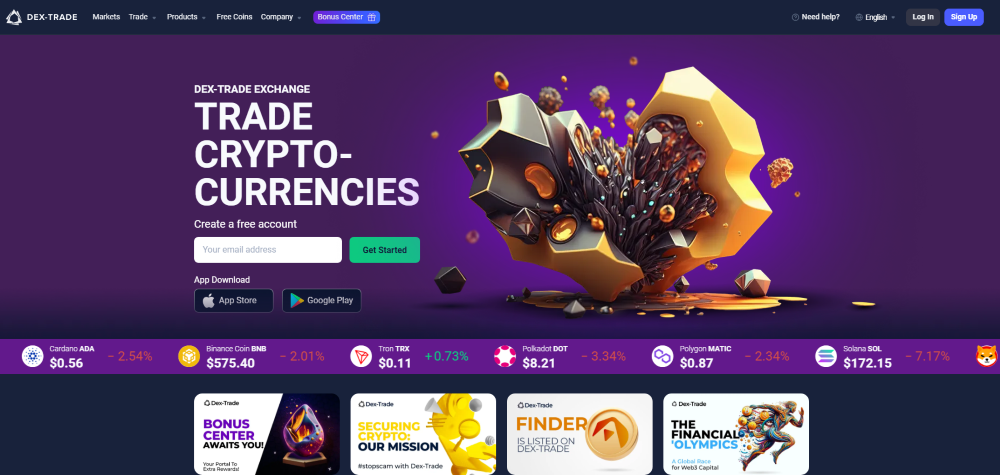 Dex-Trade Homepage